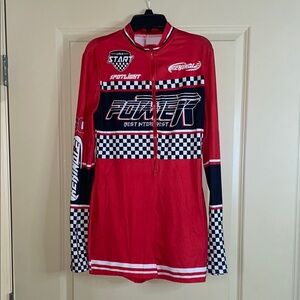 Red Racing Long Sleeve Dress